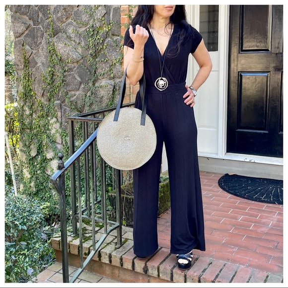 Black wide leg jumpsuit - Picture 4 of 4